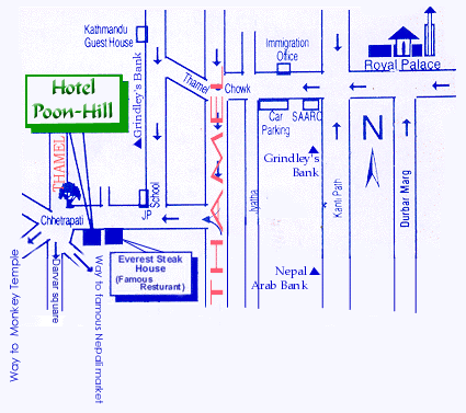Map to reach Hotel Poon-Hill